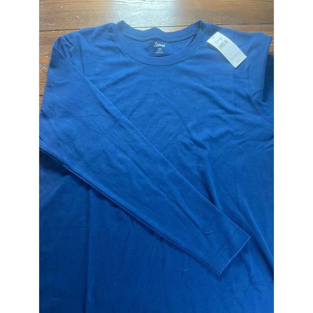 NEW Leveret Solid Blue Long Sleeve Pajama Top Mens Size Medium NWT